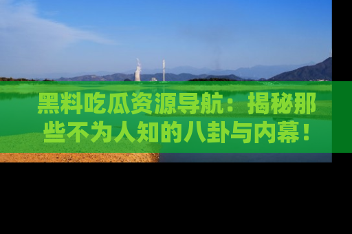 黑料吃瓜资源导航：揭秘那些不为人知的八卦与内幕！