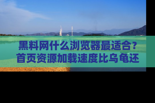 黑料网什么浏览器最适合？首页资源加载速度比乌龟还慢的体验真心吐槽！