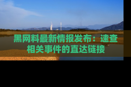 黑网料最新情报发布：速查相关事件的直达链接