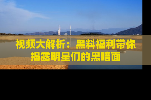 视频大解析:黑料福利带你揭露明星们的黑暗面